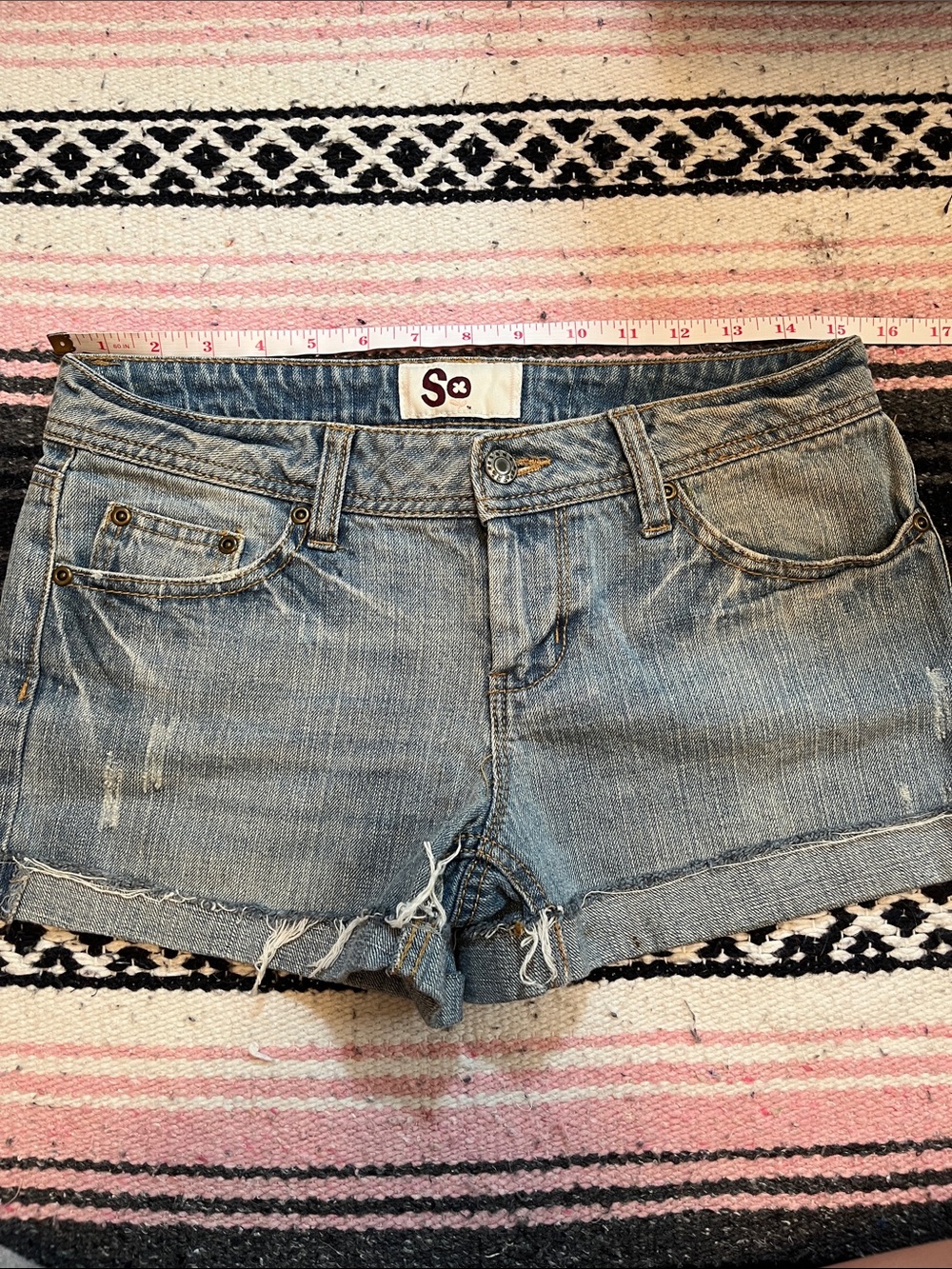 SO Light Blue Distressed Denim Cutoff Shorts